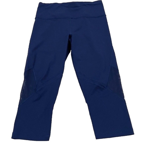 Knockout by Victoria's Secret Crop Leggings with Sheer Cutouts; Navy; Size S - Picture 1 of 6